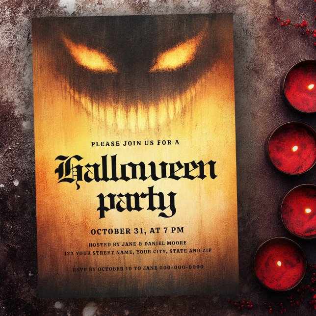 Halloween-Party-Ghost-Dämon Einladung (Halloween party creepy ghost demon invitation)