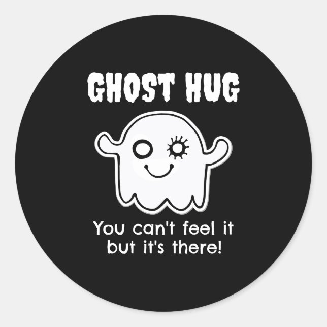 Halloween-Party Ghost Hug Outfit Hugs kostenlos Runder Aufkleber (Vorderseite)