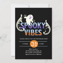 Halloween-Party Ghost Spooky Vibes Birthday Black