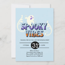 Halloween-Party Ghost Spooky Vibes Birthday Blue