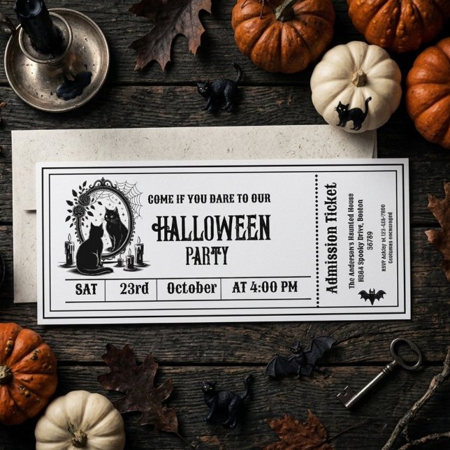 Halloween-Party Gothic-Skeleton-Ticket Einladung (Von Creator hochgeladen)