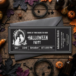 Halloween-Party Gothic-Skelett-Ticket Einladung