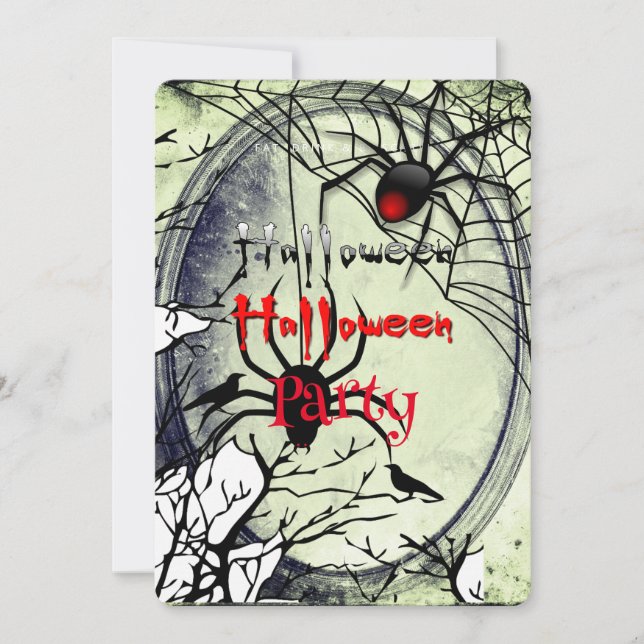 Halloween-Party Gothic Spider Einladung (Vorderseite)