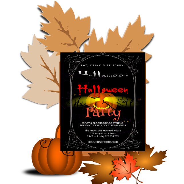 Halloween-Party Gothic Spooky Pumpkin Einladung (Von Creator hochgeladen)