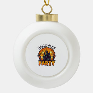 Halloween-Party Grusel-Haus Kürbis Fledermäuse_1 Keramik Kugel-Ornament
