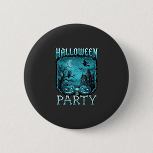 Halloween-Party Grusel-Haus Kürbisse Totenkopf Hex Button