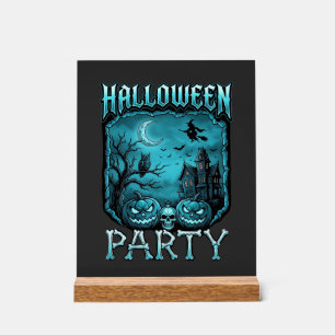 Halloween-Party Gruselhaus Kürbisse Totenkopf Hexe Acrylschild