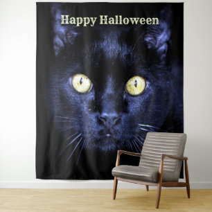 Halloween-Party Gruselige Schwarze Katze Horror Na Wandteppich