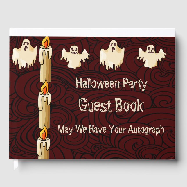 Halloween-Party Guest Book Ghosts & Candles Gästebuch (Vorderseite)