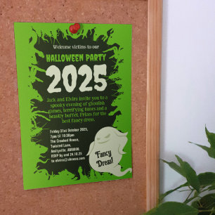 Halloween-Party Helle Grüne Ratten Gruselige Krabb Einladung