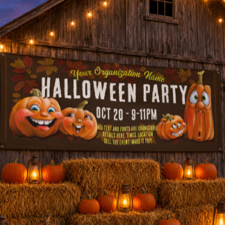 Halloween-Party, Herbstfest, Süße Lustige Kürbisse Banner
