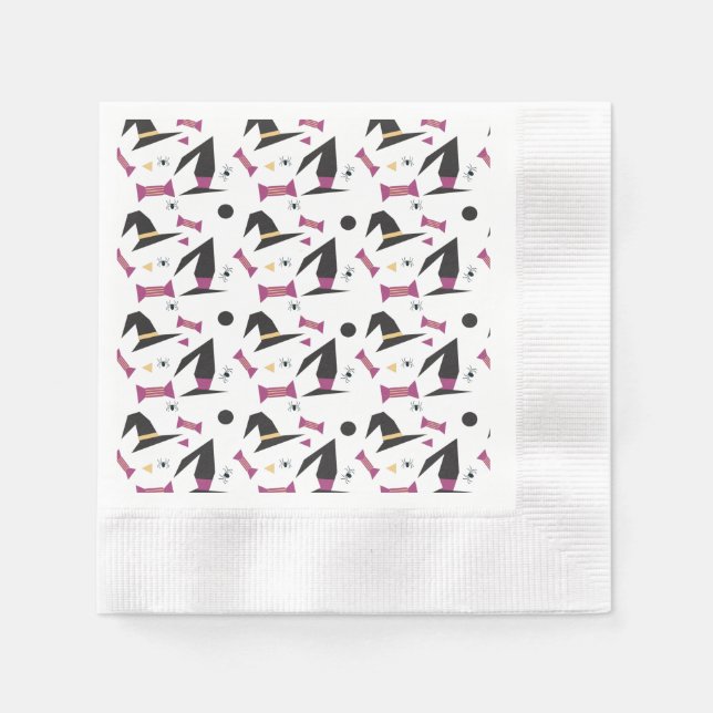 Halloween-Party Hexenhut Candy Spiders Serviette (Vorderseite)