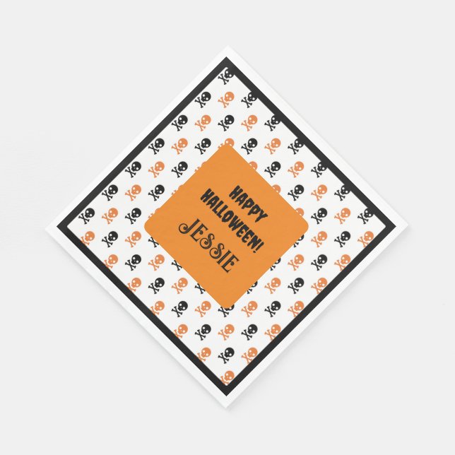 Halloween-Party Hinzufügen von Textnamen Kids Cake Serviette (Ecke)