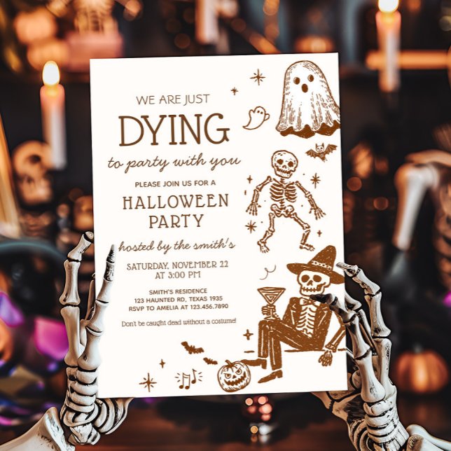Halloween-Party im Party sterben Einladung (Dying to Party Halloween Party Invitation)
