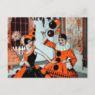 Halloween-Party in Orange und Schwarz Postkarte