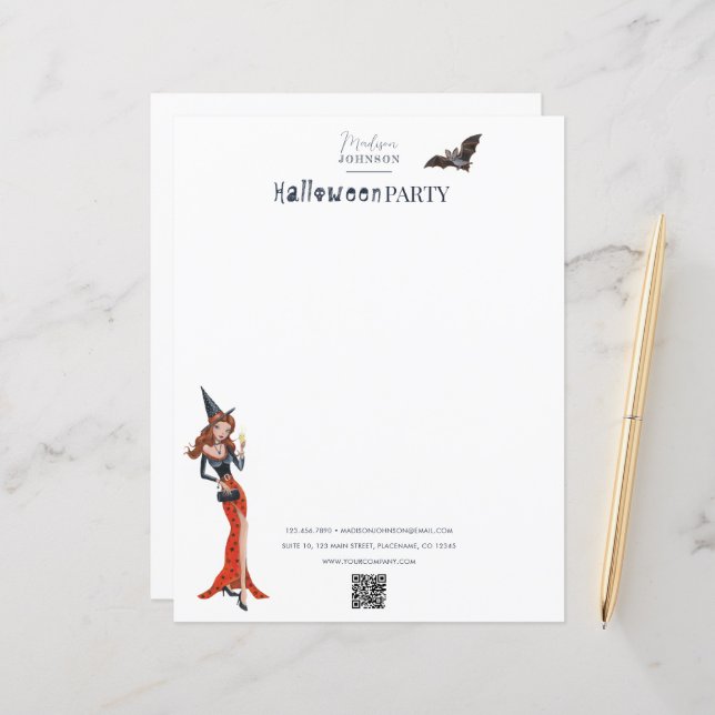 Halloween-Party Info-Geschäftsblatt (Vorderseite/Rückseite Beispiel)