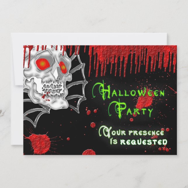 HALLOWEEN-PARTY INVITATION - SKELETON EINLADUNG (Vorderseite)