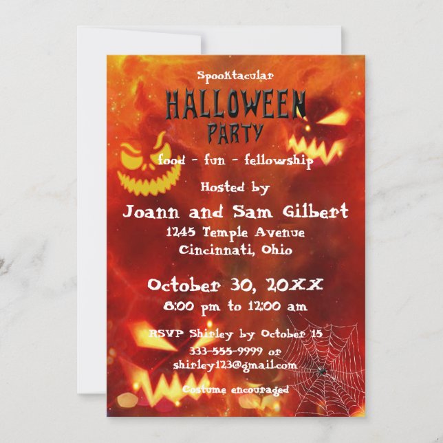 Halloween Party invitation Spooktacular design Einladung (Vorderseite)