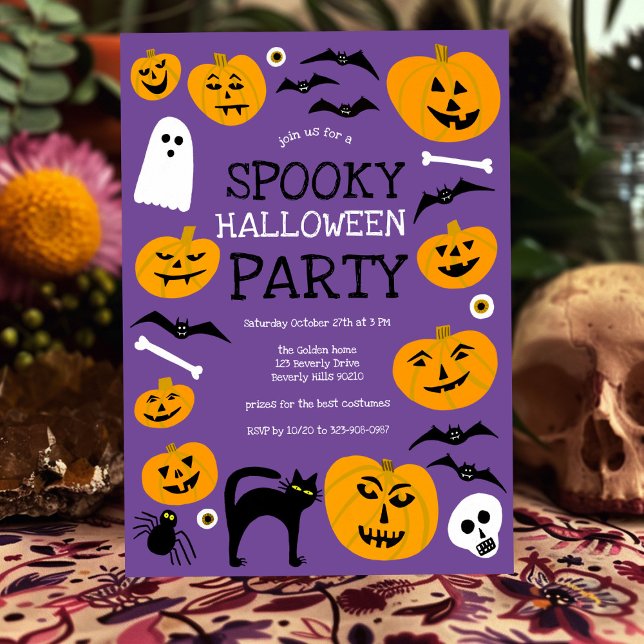 HALLOWEEN-PARTY Jack-o-Signalleuchten Niedlich Einladung (HALLOWEEN PARTY Jack-o-lanterns Cute Custom Invitation
)