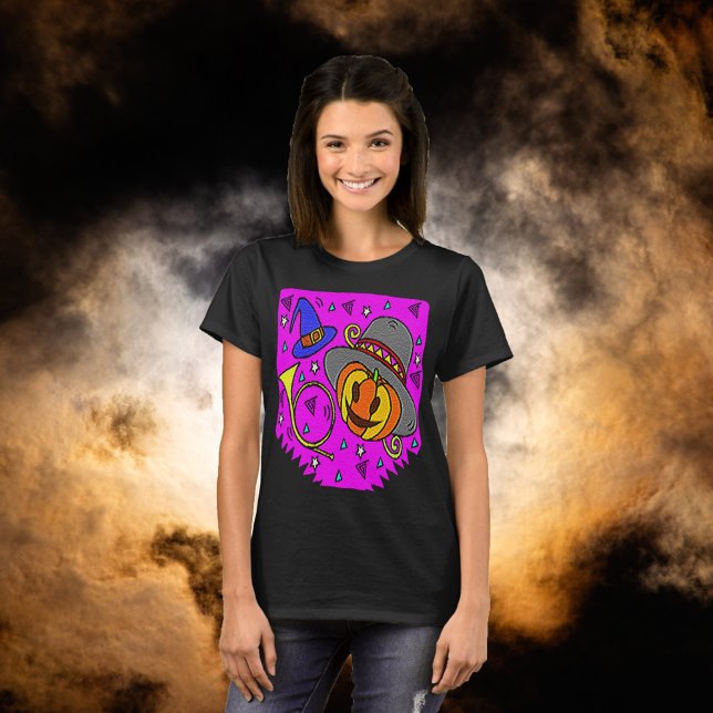 Halloween-Party Jack O'Lantern Bugle Lila Frauen T-Shirt (Halloween Party Jack O'Lantern Bugle Bats Purple Women's T-Shirt)