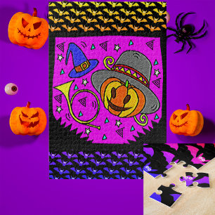 Halloween-Party Jack O'Lantern Bugle Lila Groß Puzzle