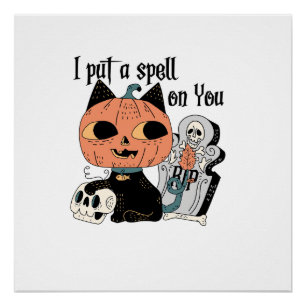 Halloween-Party-Katze-Mama-Kostüm Langarm-T-Shirt Poster