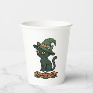 Halloween-Party-Katze Vintage-Vektordesign_1 Pappbecher