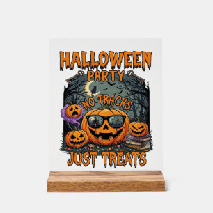 Halloween-Party Keine Tracks Nur Treats Sonnenbril Acrylschild