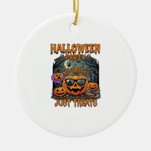 Halloween-Party Keine Tracks Nur Treats Sonnenbril Keramik Ornament