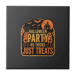 Halloween-Party Keine Tricks Nur Leckerlis Design_ Fliese
