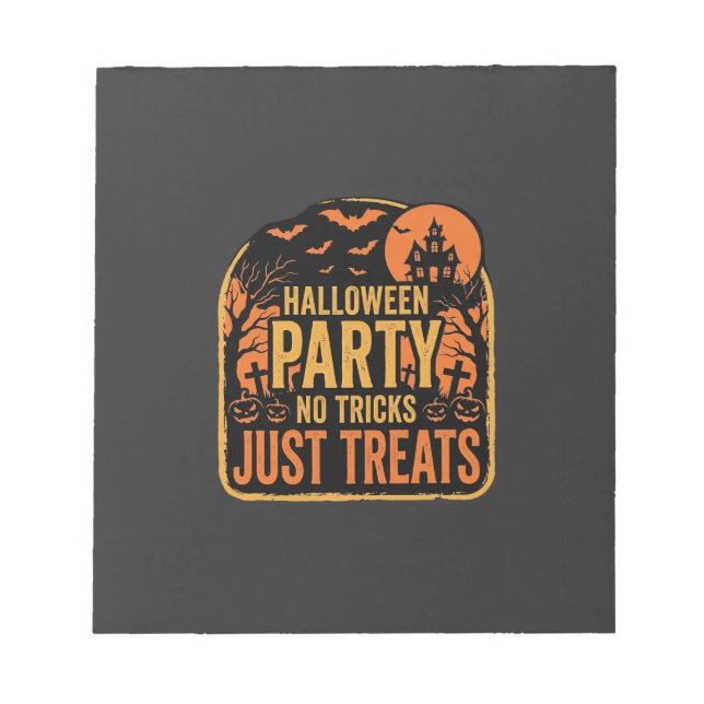 Halloween-Party Keine Tricks Nur Leckerlis Design_ Notizblock (Vorderseite)