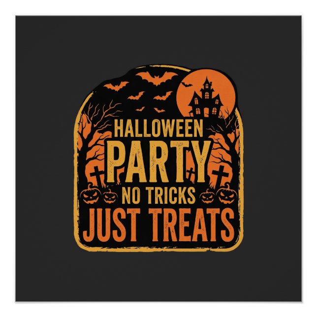 Halloween-Party Keine Tricks Nur Leckerlis Design_ Poster (Vorderseite)