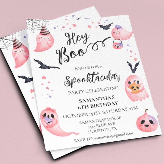 Halloween Party Kids Hey Boo Pink Geister (Von Creator hochgeladen)