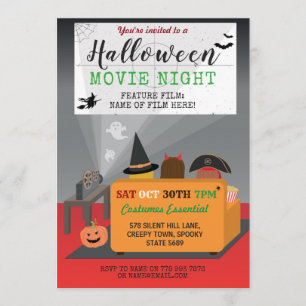 Halloween-Party Kinder Kostüm Horror Filmabend Einladung