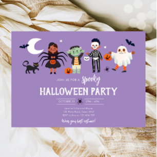 Halloween-Party Kostüm Spooky Kindergeburtstag Einladung