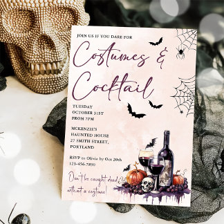 Halloween-Party Kostüme & Cocktails Einladung