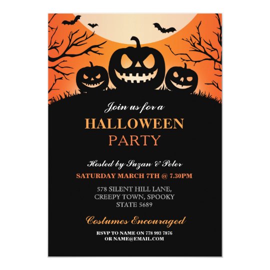 Halloween Party Kurbis Beangstigende Einladung Zazzle At