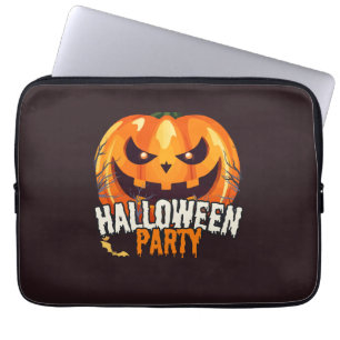 Halloween-Party – Kürbisgesicht-Design Laptopschutzhülle