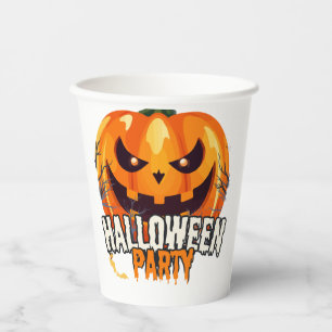 Halloween-Party – Kürbisgesicht-Design Pappbecher