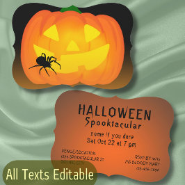 Halloween-Party Kürbislaterne Spinne spooktacular Einladung