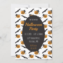 Halloween-Party Kürbislaternen Becken Schwarz Oran Einladung