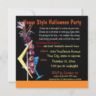 Halloween-Party Las Vegas Kostümthema Einladung