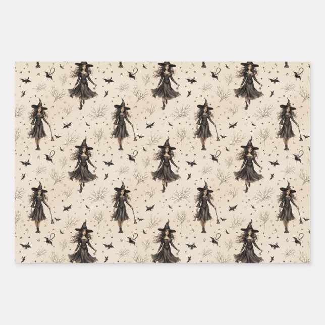 Halloween-Party liefert Hexenmäntel Geschenkpapier Set (Vorderseite)
