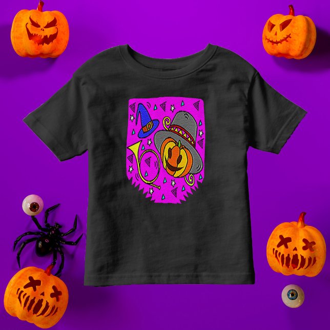 Halloween-Party Lila Jack O'Lantern Bugle Kleinkind T-shirt (Halloween Party Purple Jack O'Lantern Bugle Toddler T-shirt)