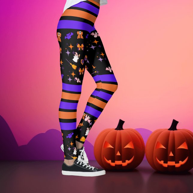 Halloween-Party Lila und orange Streifen Leggings (Von Creator hochgeladen)