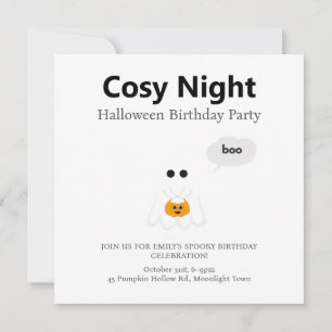 Halloween-Party   Minimales Ghost-Design Feiertagskarte