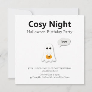 Halloween-Party   Minimales Ghost-Design Feiertagskarte