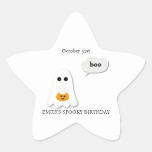Halloween-Party   Minimales Ghost-Design Stern-Aufkleber