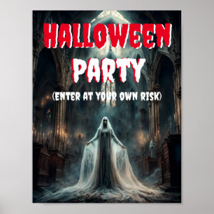 Halloween-Party mit Creepy Ghost Poster