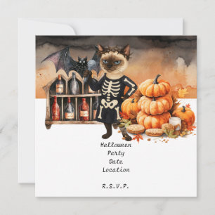 Halloween-Party mit Katzen und Kuchen Save The Date